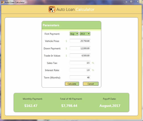 Free Auto Loan Calculator  Media Freeware Download
