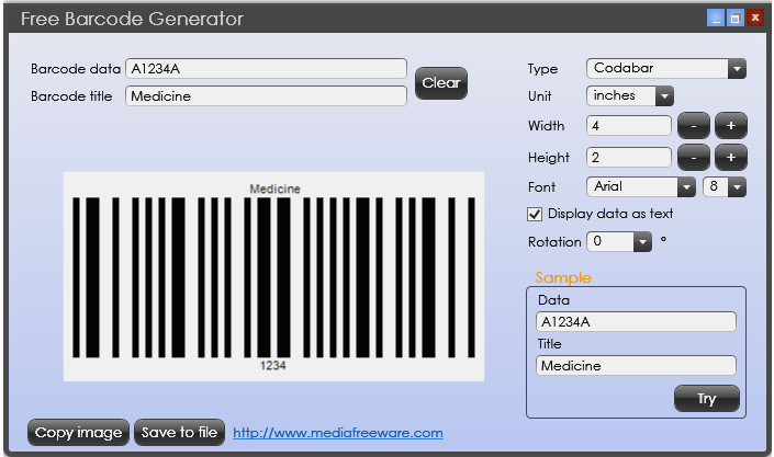 Generate and print any barcode.