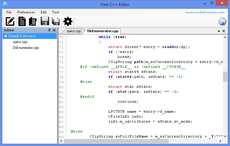 Edit source code effectively with free c plus