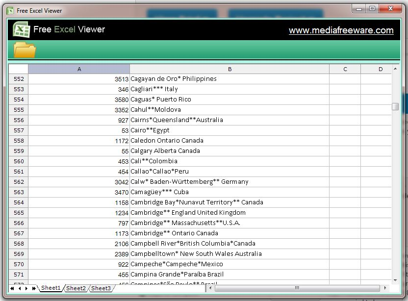 Open and view all Microsoft Excel files.