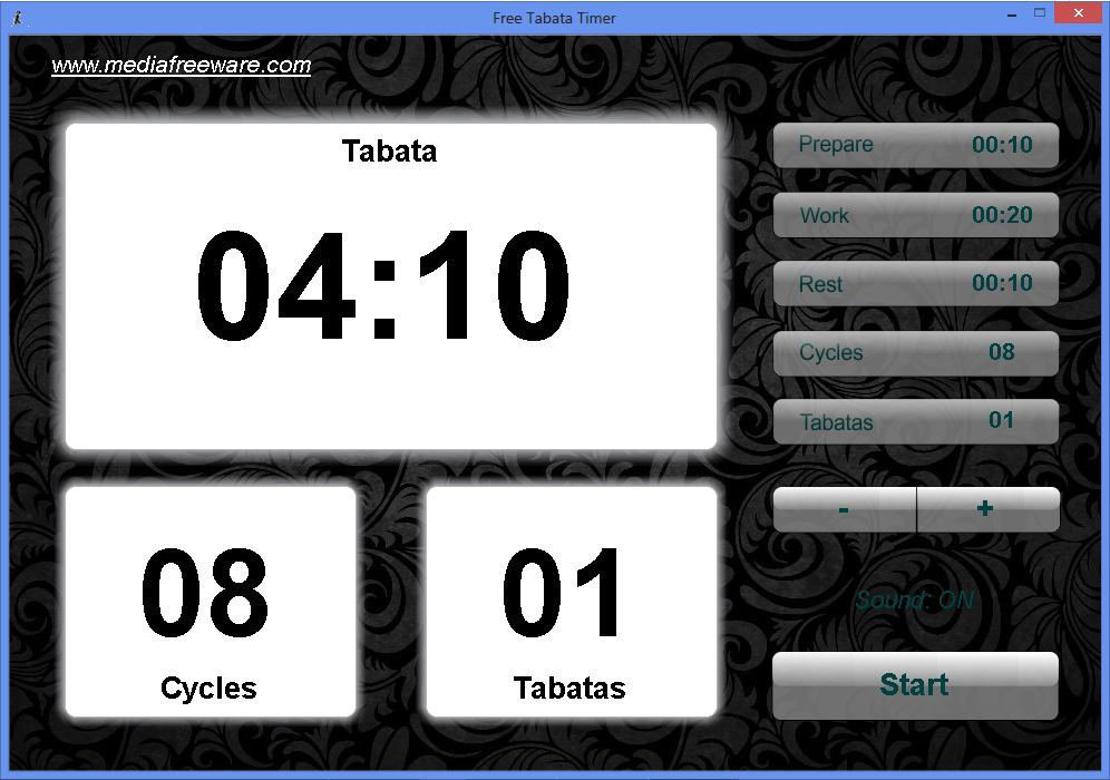 Set up timer for your practice of Tabata work