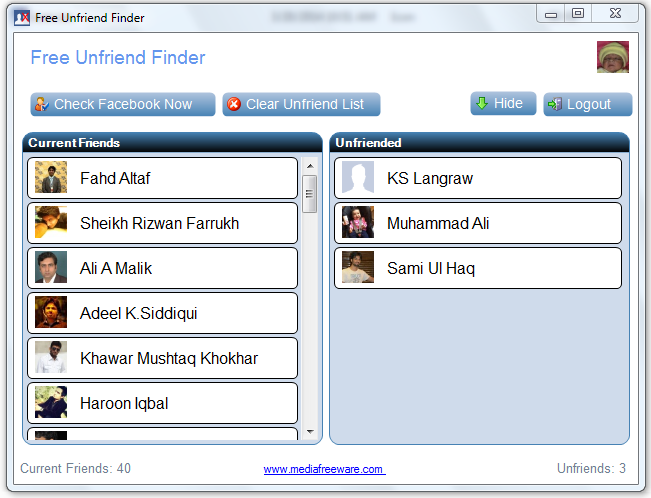 Find out ur facebook Unfriend Finder