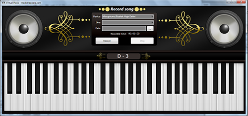 Play a virtual piano using mouse or keyboard.