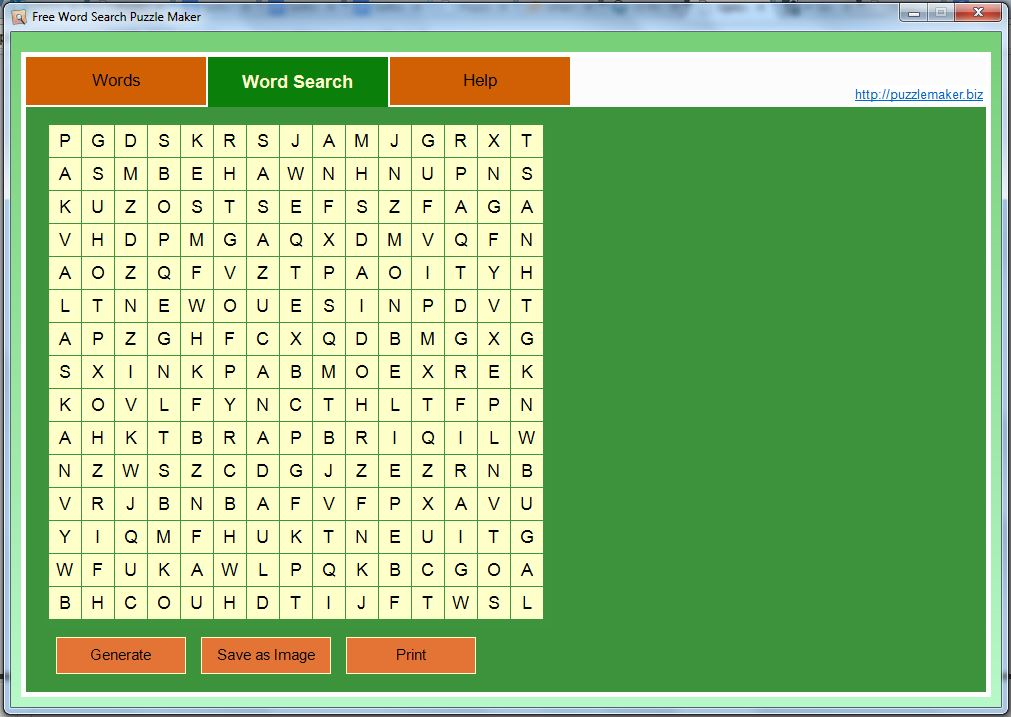 Create your own word search puzzles.