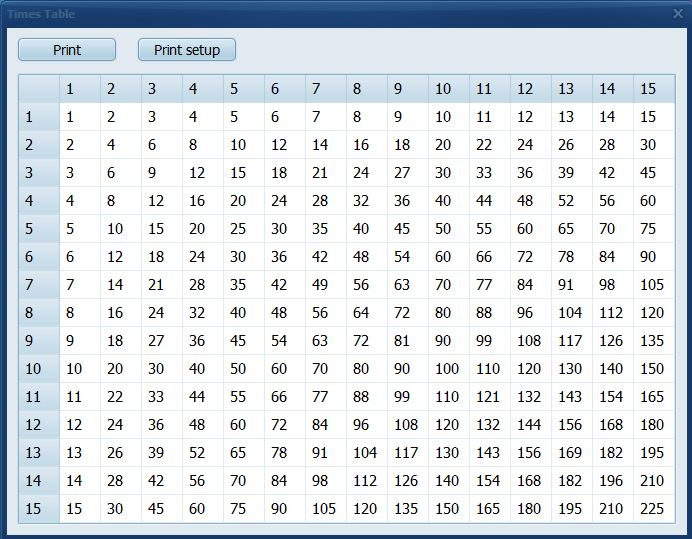 Create and print custom time tables