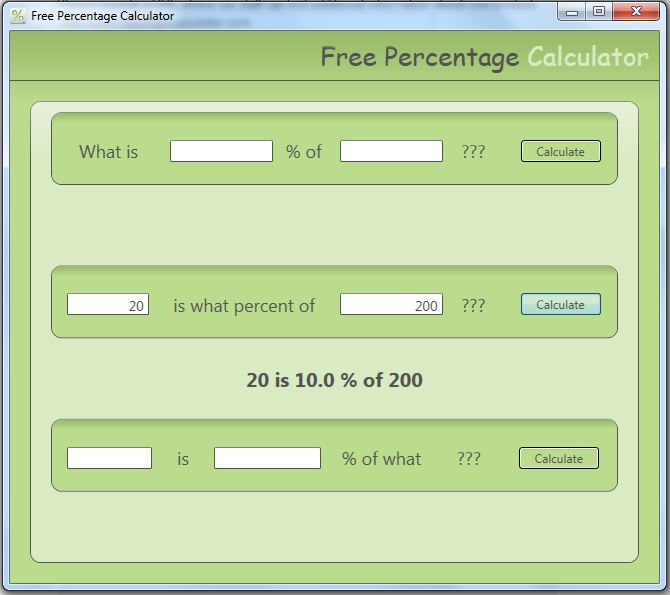 Free Percentage Calculator