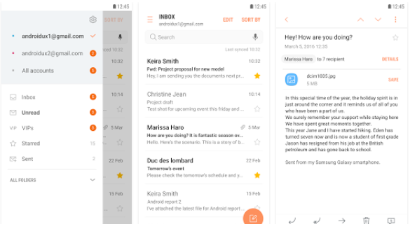 Samsung email app for android